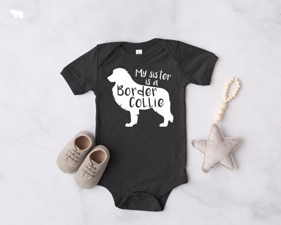 Border Collie Perro Bebe Onesie Mi Hermana Es Un Collie Etsy