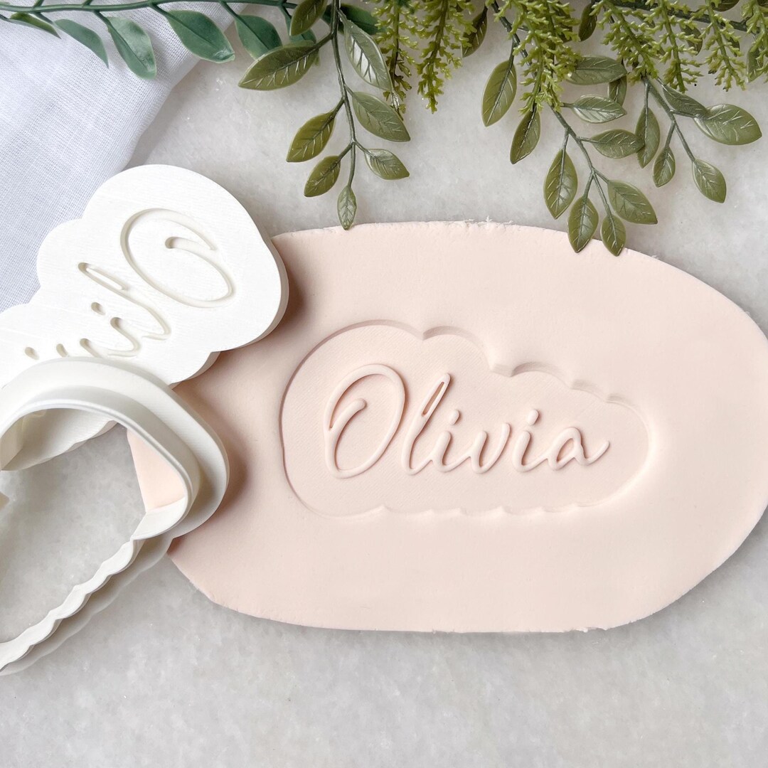 Custom Script Name Cookie Cutter & Stamp | Personalised Cookie Cutter ...