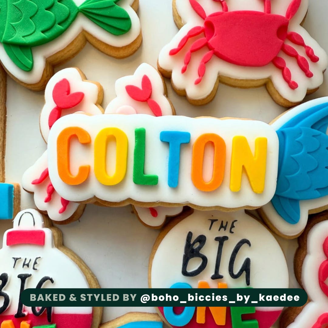 Custom Name Cookie Cutter & Fondant Stamp | Personalised Cookie Cutter ...