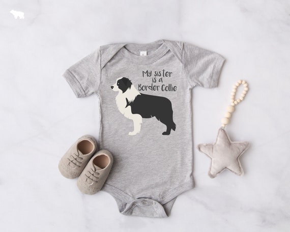 Border Collie Perro Bebe Onesie Mi Hermana Es Un Collie Etsy