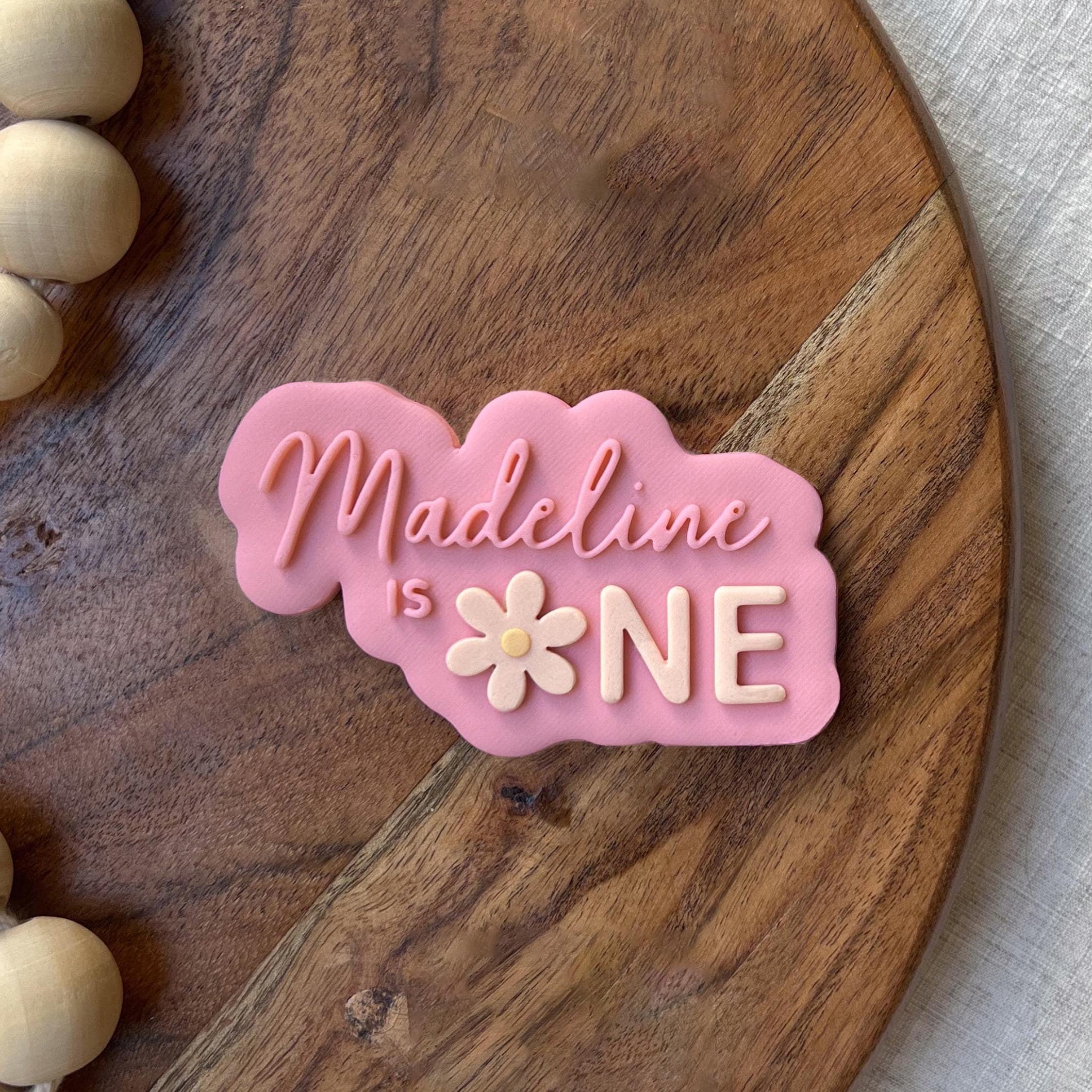 Custom Daisy 1st Birthday Cookie Cutter & Stamp | Personalised Daisy Cookie Stamp | Floral 1st Birthday Party Cookies