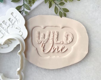 Wild One 1st Birthday Cookie Cutter & Stamp Set | Safari | Jungle | 1st Birthday Cookies