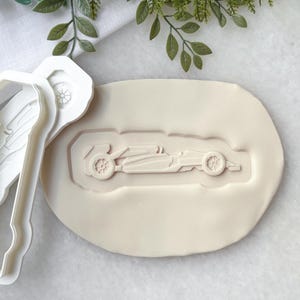 Race Car Birthday Cookie Cutter & Stamp Set | Personalised Sports Car Birthday Cookie Stamp | Racing Birthday Party