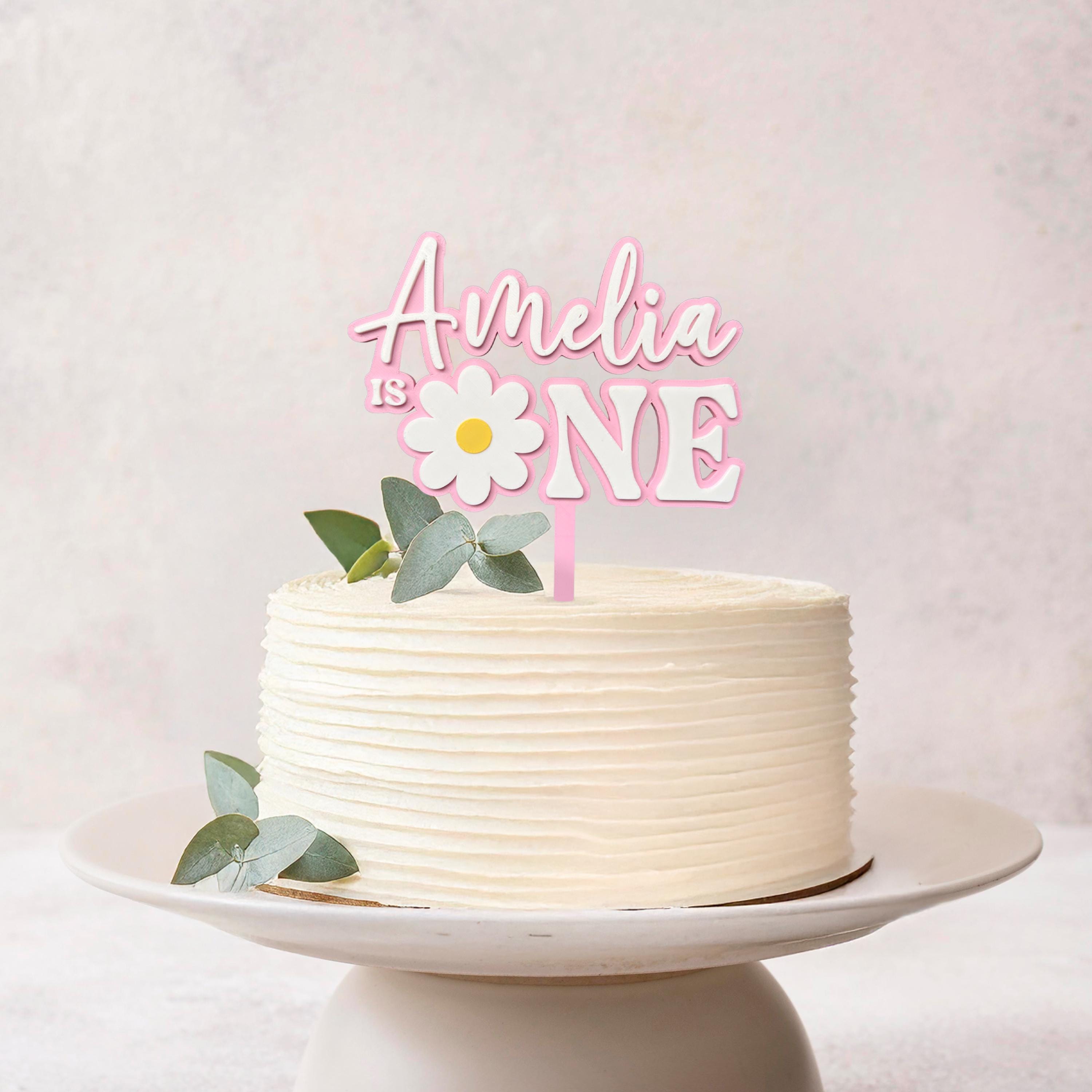 One Sweet Daisy 1st Birthday Cake Topper • Personalised Flower Name ...