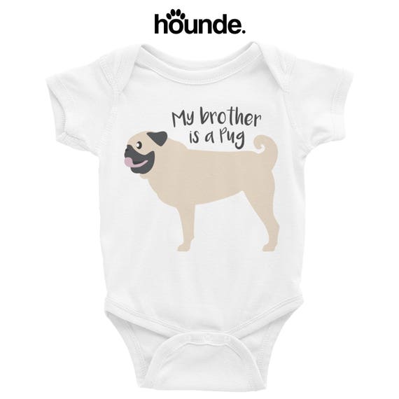 My Big Brother Is A Pug Cute Unisex Baby Grow Bodysuit Vest