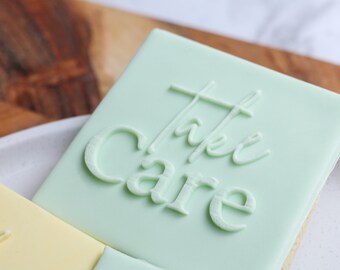 Take Care Sympathy Cookie Stamp Fondant Embosser, Love Cookie Stamp, Baking Favors, Baking Gift for Her