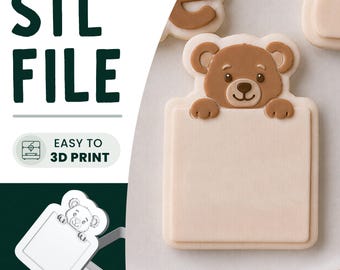 Teddy Bear Frame Cookie Stamp & Cutter STL File • 3D Print File