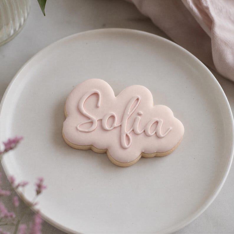 Custom Script Name Cookie Cutter & Stamp | Personalised Cookie Cutter image 2