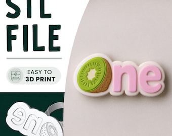 Kiwi Fruit 1st Birthday Cookie Stamp & Cutter STL File • 3D Print • Lemon Embosser