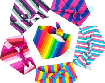 Pride Bandanas for Dogs, Bandanas for Pride, Dog Gay Pride Bandanas, Dog Outfit for Pride, Bi, Lesbian, Pan, Trans, Asexual Colors for Dog