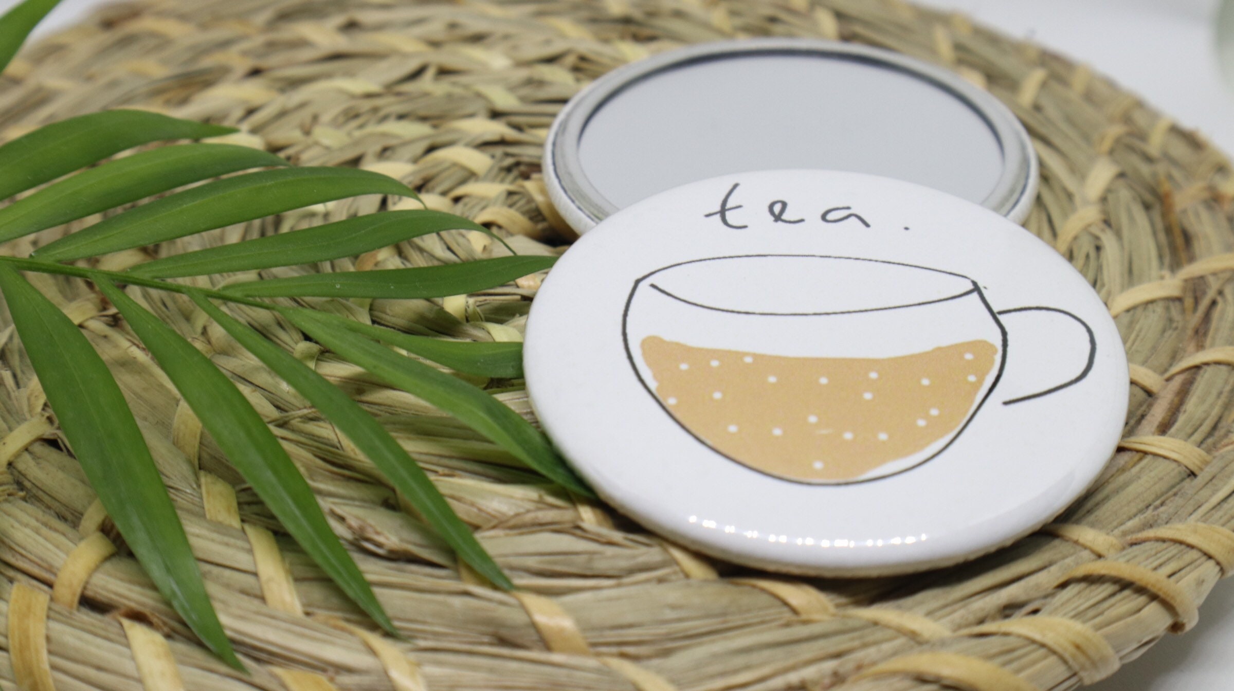 Tea Mirror Tea Pocket Mirror Tea Lovers Cuppa Mirror Etsy