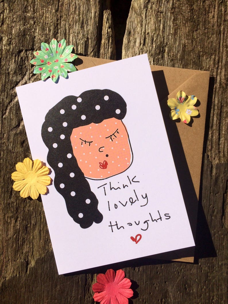 Achtsamkeit Karte Happy Card Positivität Karte Polka Dot | Etsy