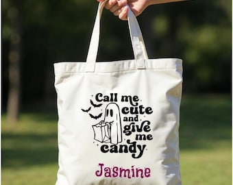 Bolsa de Halloween personalizada con tu nombre: Truco o trato, bolsa para dulces