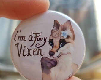 FURRY FOX button pins