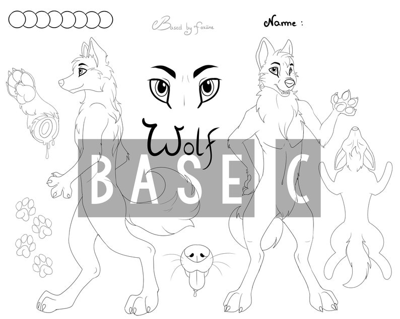 Wolf Furry Base Ref Sheet.