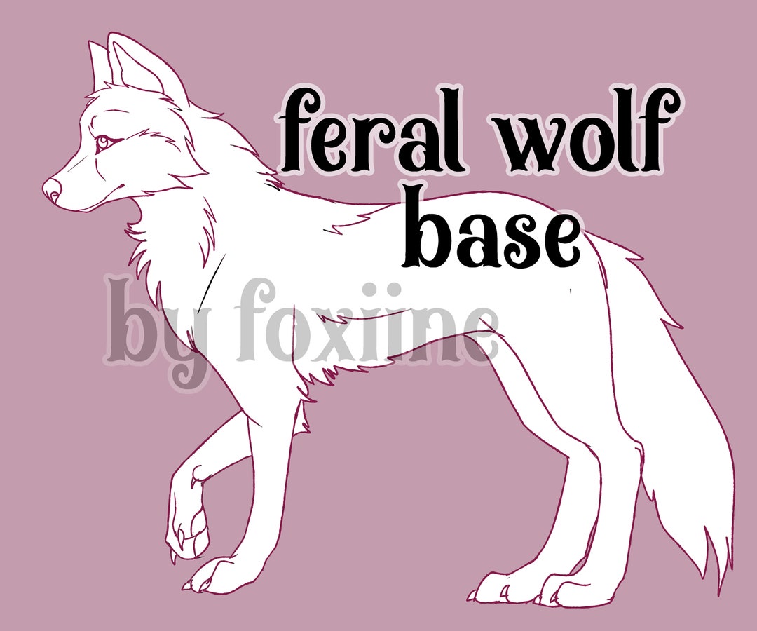 Feral Wolf Base Reference Lineart - Etsy