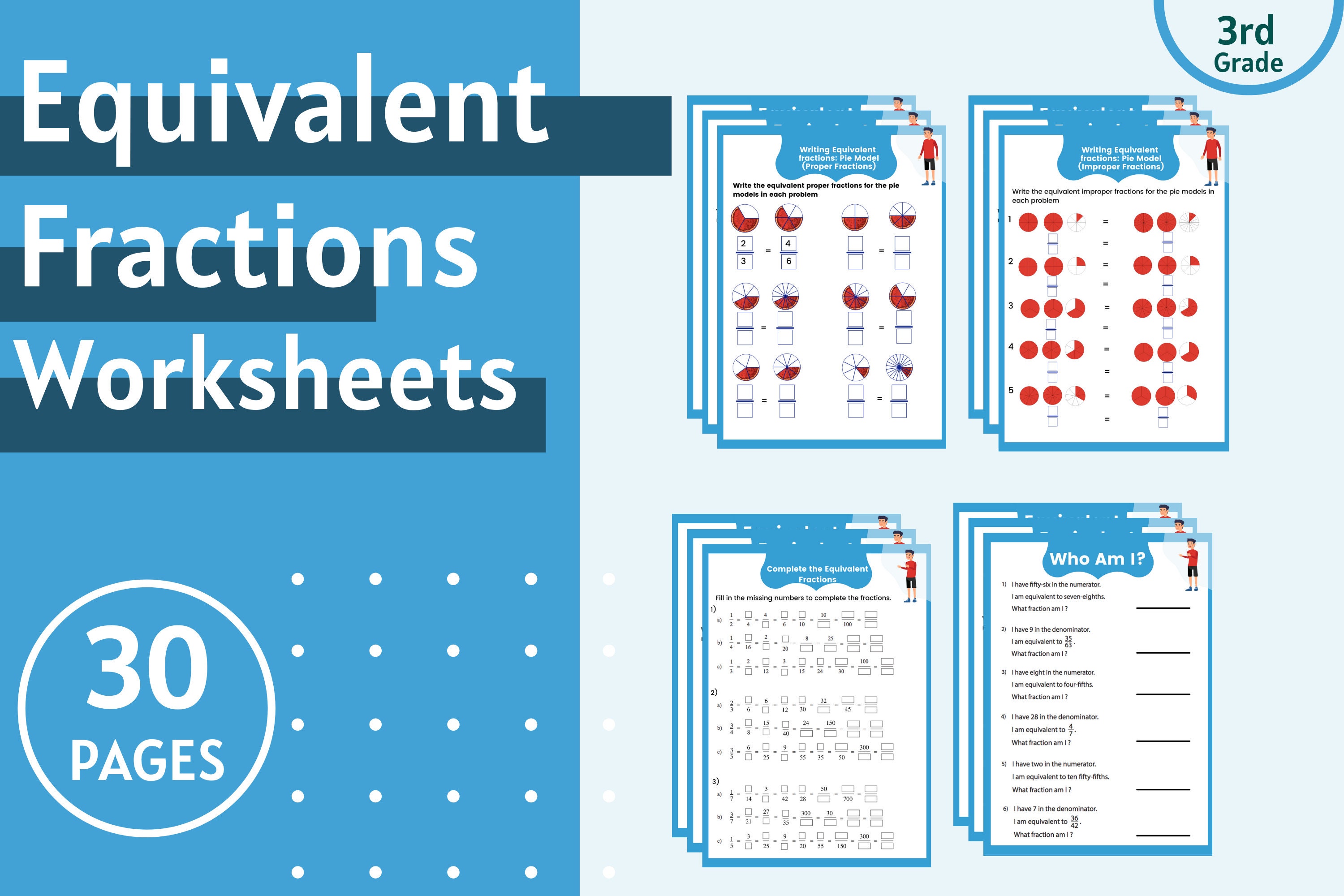 equivalent fractions worksheets etsy