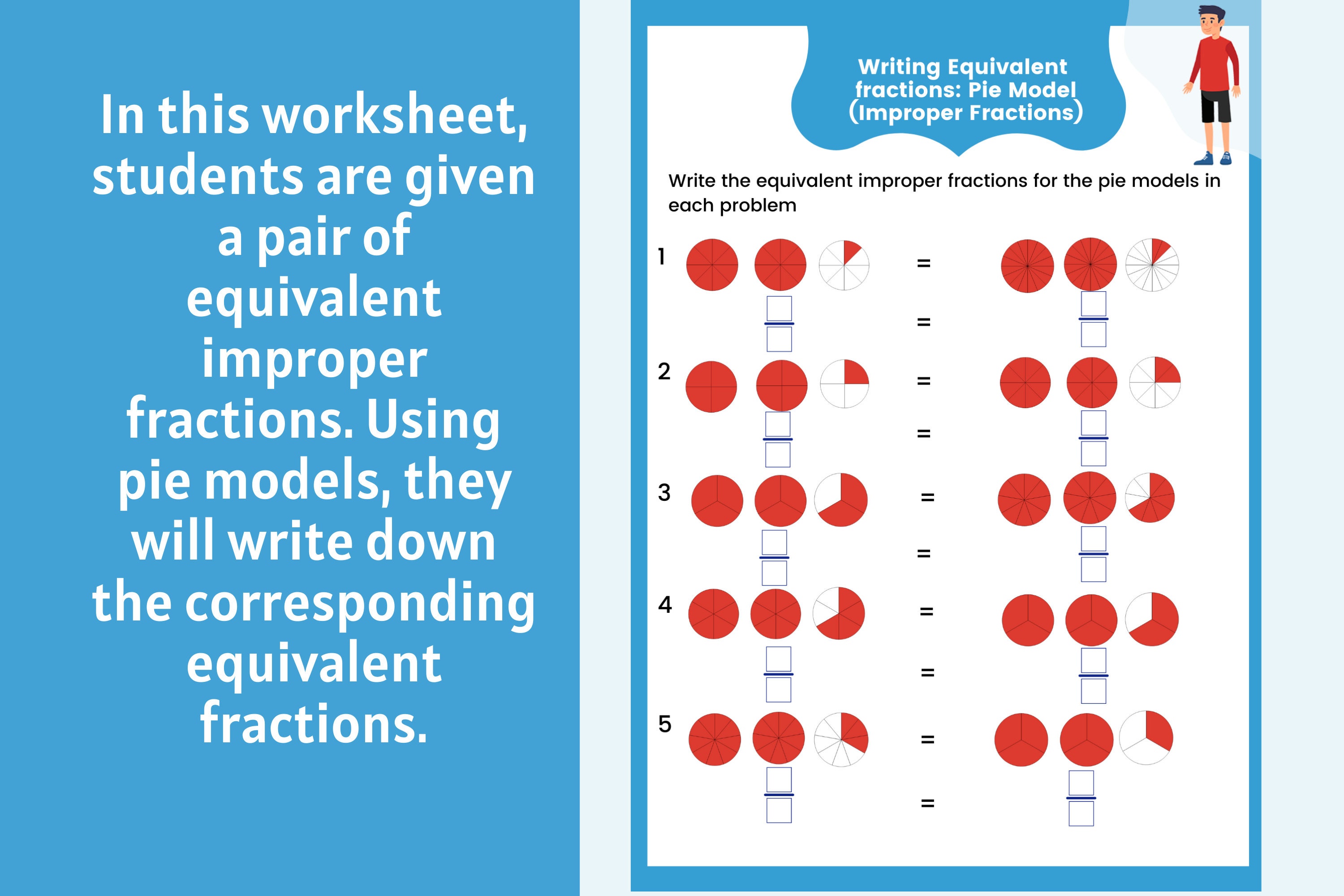 Equivalent Fractions Worksheets | Etsy
