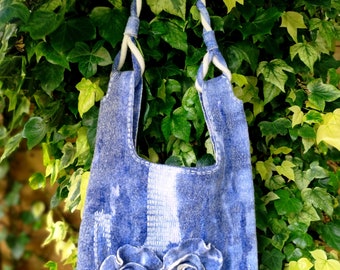 Hand Felted Wool Shoulder Bag - Women Handbag - Denim bag - boho style Mothers Day