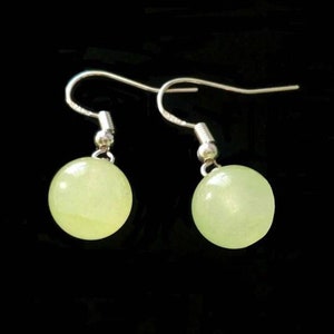 Boucles d&#39;oreilles péridot, argent sterling 925, véritable péridot naturel, boucles d&#39;oreilles 10 mm, boucles d&#39;oreilles en argent sterling, boucles d&#39;oreilles vertes, faites à la main