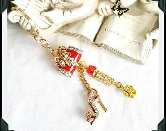 Red Purse and Shoe Charm Clip, Red Purse Clip, Princess Bag Clip, Red Bag Dangle, Planner Charm, Purse Charm, Keyring Dangle, Thank you Gift