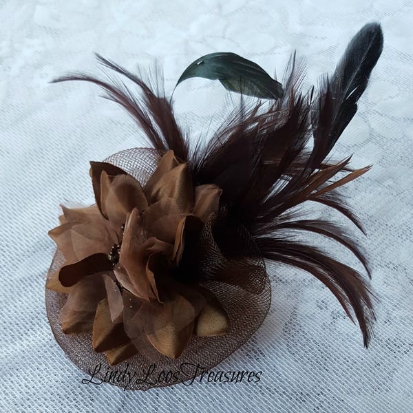 Brown Fascinator, Kentucky Derby Hat, Derby Hat, fascinator, fascinator hat, fascinator hats,feather fascinator, kentucky derby fascinator