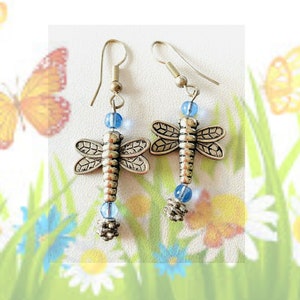 Firefly Earrings, Dragonfly Earrings, Nature Lover Earrings, Bohemian Earrings, Dangle Earrings, Accessories, Earrings, Gift For Her