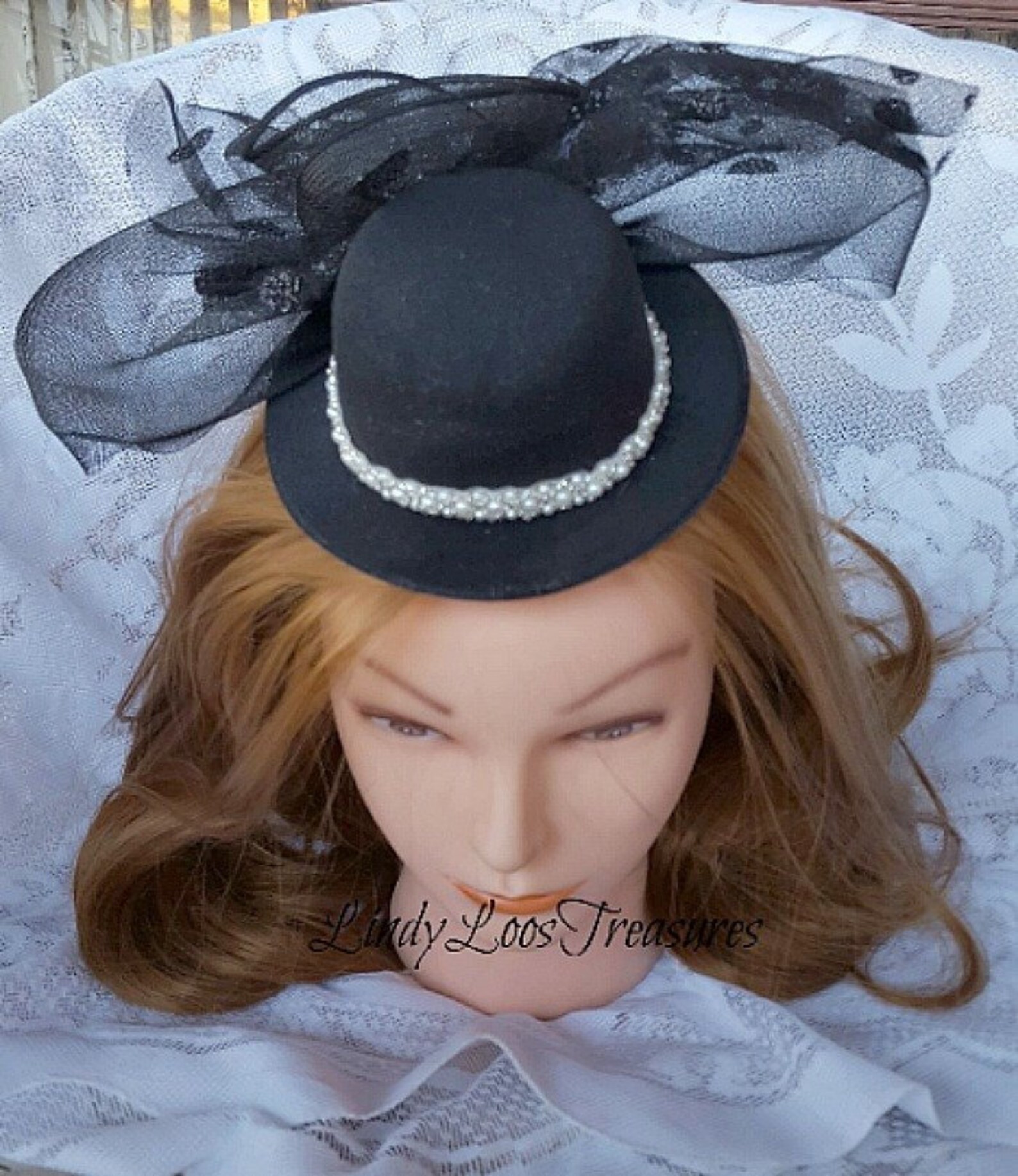 Black Mini Top Hat Fascinator Steampunk Bridal Hat Gothic Etsy