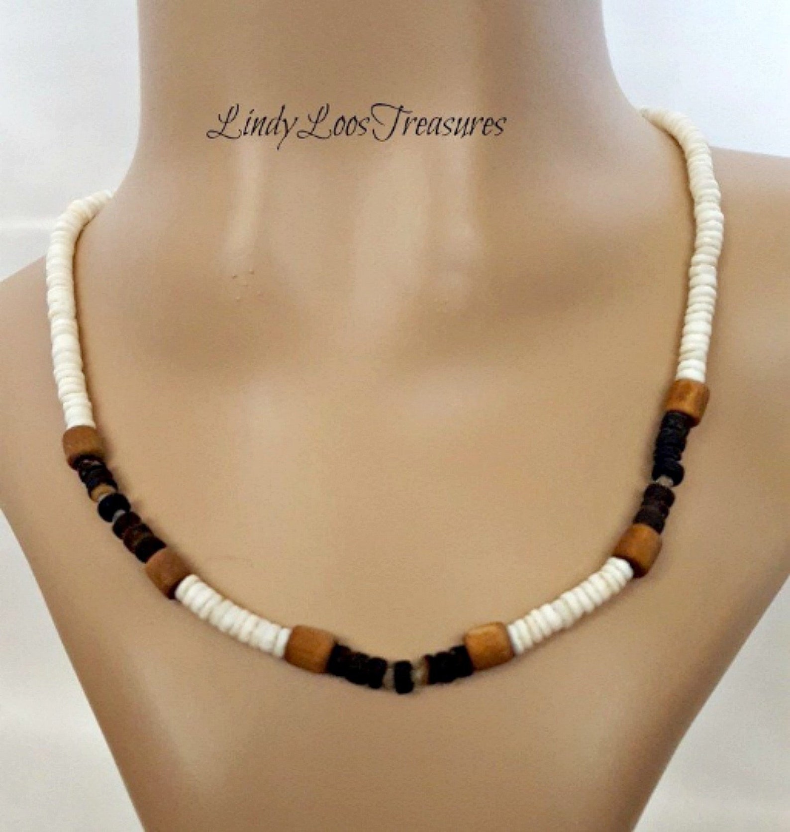 Men's Beaded Necklace Men's Surfer Necklace Surfer Etsy