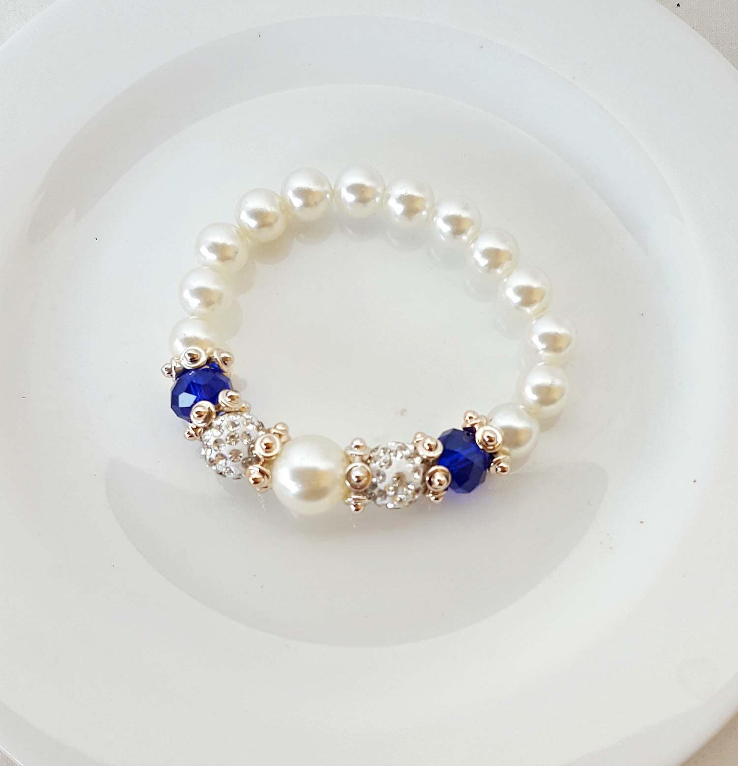 Stretch Pearl and Crystal Bracelet Stretch Pearl Bracelet Etsy