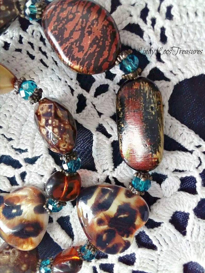 Infusions canyon brown necklace Jesse James beads beaded necklace brown necklace Jewelry Accessories earth tone necklace hand made