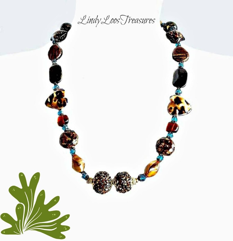 Infusions canyon brown necklace Jesse James beads beaded necklace brown necklace Jewelry Accessories earth tone necklace hand made