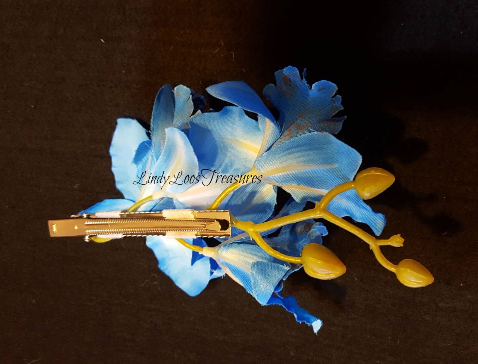Blue Orchids Hair Clip Bridal Headpiece Handmade Etsy Australia