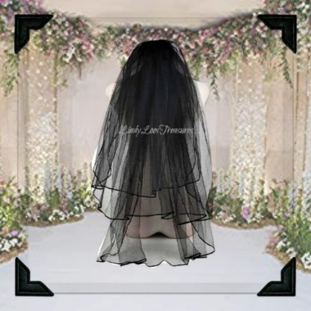 Black Wedding Veil Gothic Wedding Black Veil Wedding Veil Bridal