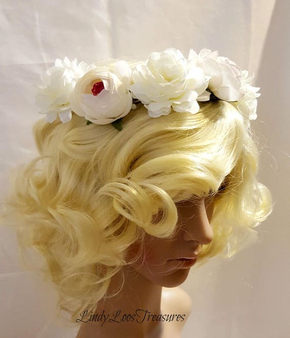 Rose Halo Hair Accessories Rustic Wedding Woodland Wedding Etsy