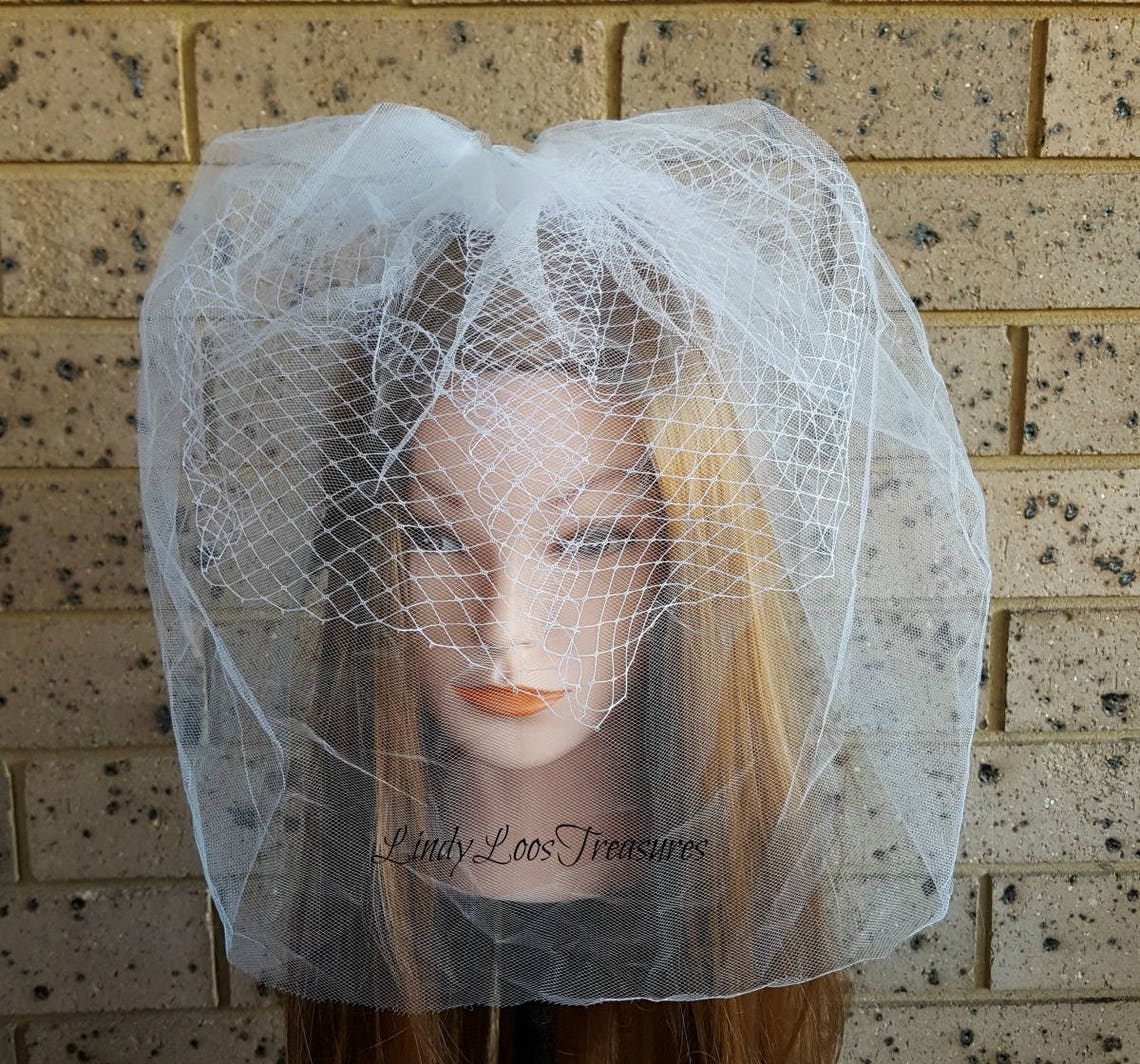Bridal Birdcage Double Veil Wedding birdcage veil Bridal Etsy