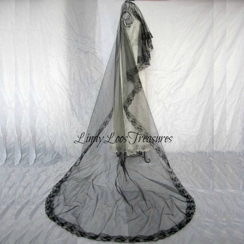 Black Wedding Veil Gothic Wedding Black 