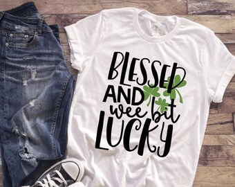 Camiseta do Dia de São Patrício, camiseta do Dia de São Patrício, camiseta do Dia de São Patrício para mulheres, Blessed, Lucky Shirt, camiseta do Dia de São Patrício, St Pattys Women