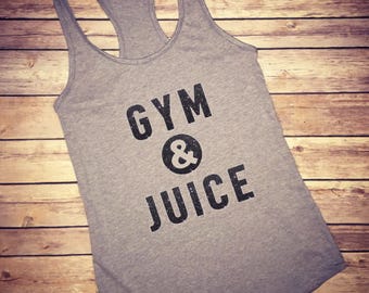 Gym & Juice, Trening, Tank do ćwiczeń dla kobiet, Trening w dużych rozmiarach, Koszulki do ćwiczeń, Tank do ćwiczeń, Zabawna koszulka do ćwiczeń