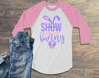 Zeigen Sie mir den Hasen / Mädchen Ostern Shirt / Mädchen Ostern Outfit / Ostern Shirt / Ostern Outfit / Ostern T Shirt / Mädchen Ostern / Hase Shirt