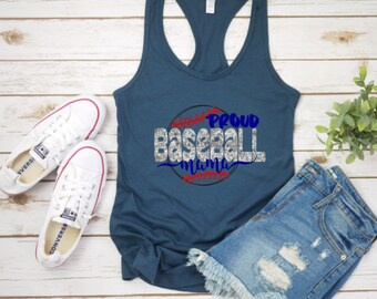 Proud Baseball Mama / Baseball Mom / Baseball Shirt / Baseball Tank / Cute Baseball Shirt / Womens Baseball Shirt / Womens Baseball Shirt