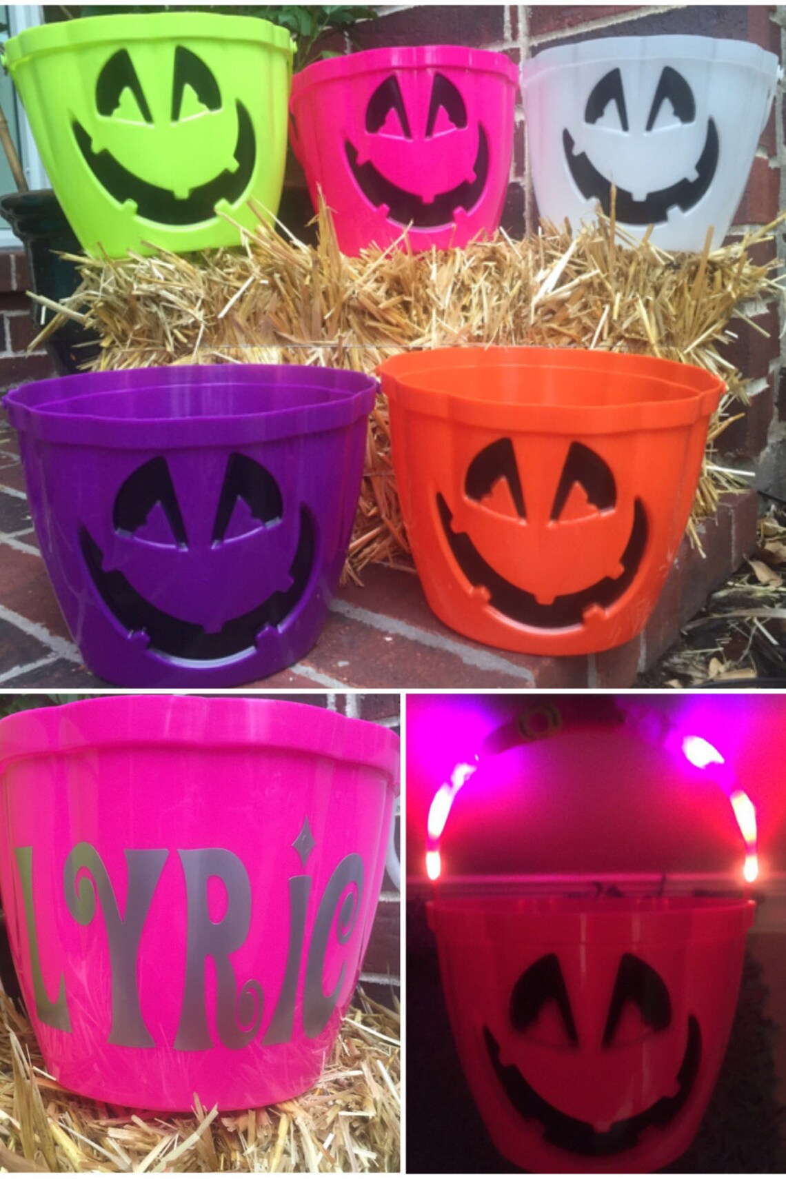 Light Up Halloween Pail
 Halloween Bag Personalized Light up bucket Trick or Treat