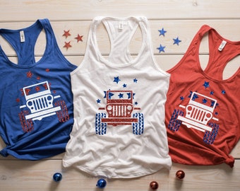 Camicia Memorial Day, maglia del Labor Day, maglia del 4 luglio, 4 luglio Camicia, Camicia Patriotic, Camicia Americana, Camicia Jeep Donna, Estate