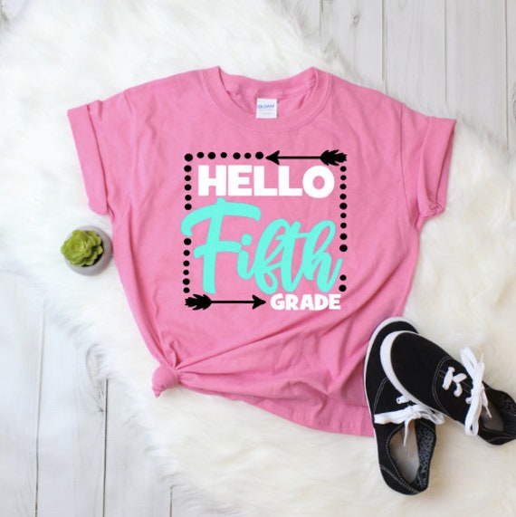Hello Fifth Grade / Back to School Shirt Girl / Back to School Girl / Prek / Kindergarten / 1st Grade / 2nd Grade / 3rd Grade / 4th / 5th