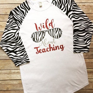 Teacher, Teacher Gift, Teacher Shirt, Teaching, Teaching Gift, Teaching Shirt, Elementary Teacher, Cute Raglan, Zebra Raglan, Zebra Shirt