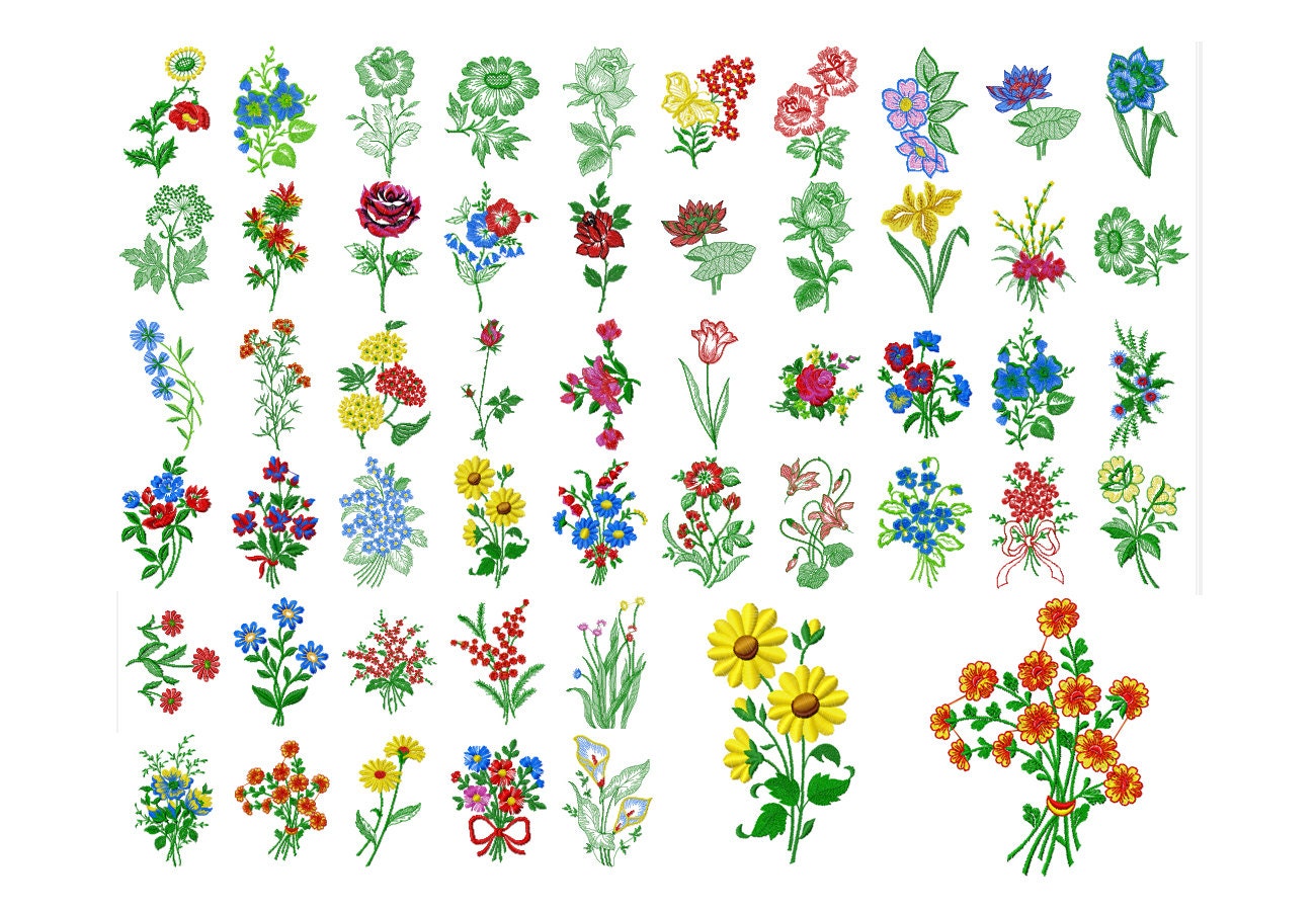 50 large flower machine embroidery designs flower applique  etsy 50 large flower machine embroidery designs flower applique  etsy