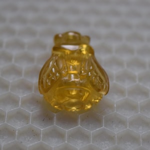 Bee Bead, Bee Pendant, Amber Bee, Amber Bead, Honey Bee, Hand Carved Amber, Gift For Her, One Of A Kind Gift, Golden Bee Bead, Bee Loved