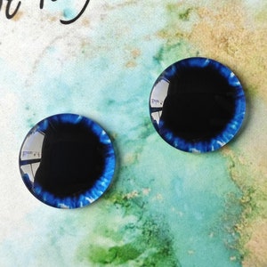B-63 ONE Pair BLUE eye chips for Blythe, Thin Glass Blythe Doll Eyechips (big pupil)
