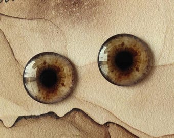 BR-23 ONE Pair BROWN eye chips for Blythe, Thin Glass Blythe Doll Eyechips