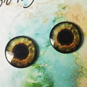 G-01 ONE Pair GREEN eye chips for Blythe, Thin Glass Blythe Doll Eyechips